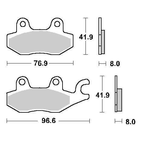 Pastillas de freno SBS KH165 / KH215 RACING DOBLE CARBONO NEGRO