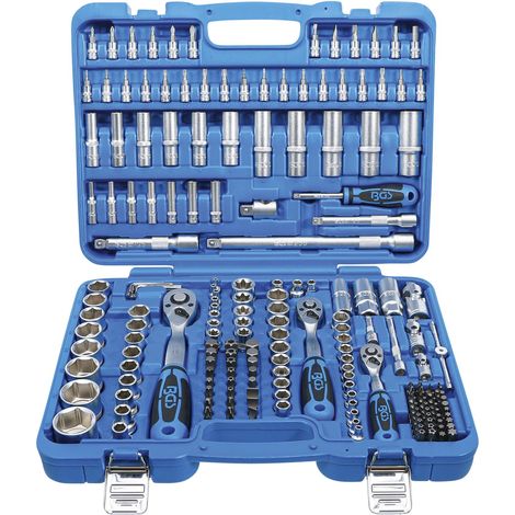 Bgs Technic – Coffret cliquet et douilles 192 pièces – 3 tailles de cliquet 1/2, 3/8, 1/4 – Douilles profondes et Torx – Pour professionnels (1/5)