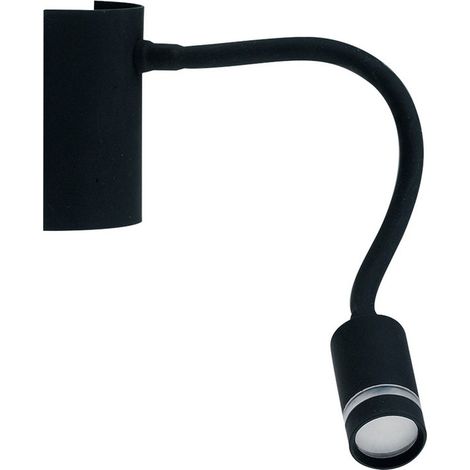 "Applique LED KEPLER in metallo nero con braccio flessibile 3W 3000K (luce calda)" (1/2)