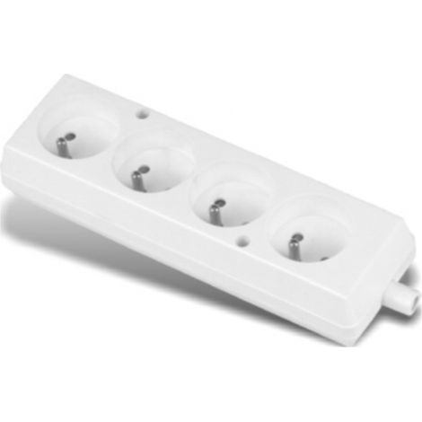 Tragbare Vierfachsteckdose 16A 2P+Z 250V weiß GN-470