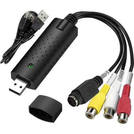 Convertisseur VHS vers numérique, carte d'acquisition audio et vidéo USB 2.0, convertisseur VHS Mini DV Hi8 DVD VCR de style ancien vers numérique, compatible Mac et PC. (1/5)