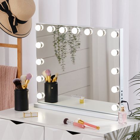 White Hollywood LED Vanity Mirror with Bluetooth (1/5)
