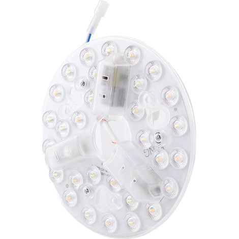 Kit de remplacement pour ampoule LED ronde de 15 W, compatible avec les ventilateurs de plafond de 13,5 cm (5,3 pouces), 3 couleurs (3000K, 4200K, 6500K), intensité variable, 95 à 265 V. (1/5)