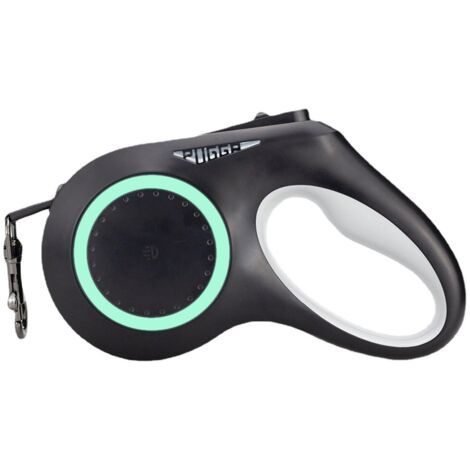 Laisse Chien Enrouleur 5m,Laisse Rétractable pour Chien avec Lampe de Poche LED et RGB,Ruban en Nylon Solide,Durable Laisses Rétractables Chiens,Un Boutton s’arrêter/Bloquer,Jusqu'à 25 kg (1/5)