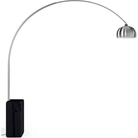 Privatefloor – Lampadaire arc en métal avec base en marbre – Design minimaliste – Éclairage d'ambiance doux – Pour intérieurs contemporains (1/5)