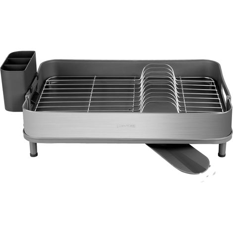 Égouttoir à Vaisselle avec Barre de Traction de 48 cm x 32 cm, Acier Inoxydable, résistant à la Corrosion, Rangement de Vaisselle, étagère de Cuisine pour sécher la Vaisselle, 61537/100 (1/5)