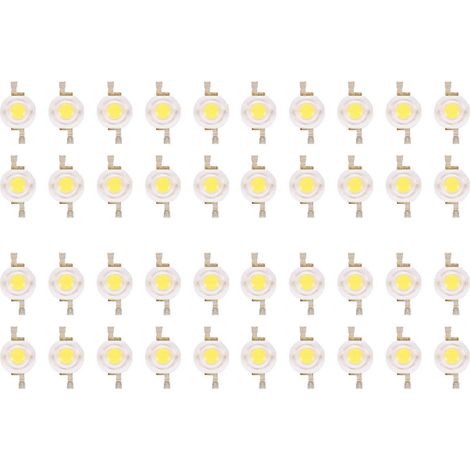 40 perles LED haute performance à 2 broches, 3 W, blanc chaud, 100–110 lm - JBMEDIA (1/4)