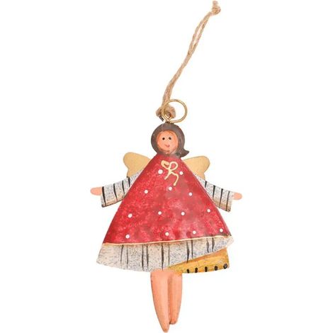 Ornement suspendu attrayant, pendentif multifonctionnel en fer forgé représentant un ange, idéal pour une fête. (1/5)