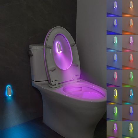 LED Toilet Light, 2-Piece Set, Toilet Light Inside Toilet with Motion Sensor, Waterproof and Rechargeable, Night Light for Bathroom and Toilet (1/5)