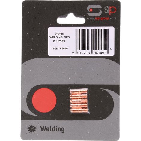 SIP 5pc 0.6mm M5 MIG Welding Contact Tips - L2 x W5.5 x H11.5 cm
