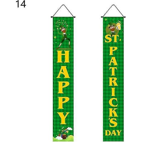 1 Paire D'ornements Suspendus Accrocheurs En Polyester Vert, Large Utilisation, Panneau De Porche Lutin Irlandais, Fournitures Domestiques Q (1/5)