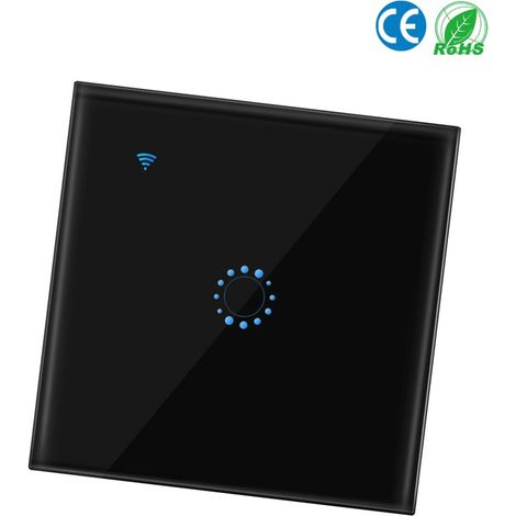 Interrupteurs sans fil WiFi, interrupteur mural intelligent compatible avec Alexa Echo, application de contrôle Home Assistant, interrupteur tactile pour smartphone iOS (1, 2, 3 modules). (1/2)