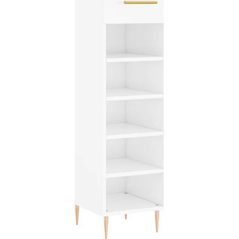 Maison Exclusive - Scarpiera Bianco Lucido 30x35x105 cm in Legno Multistrato