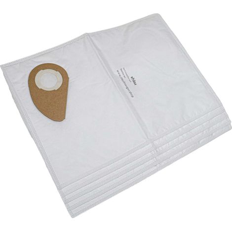 vhbw 5x bolsa compatible con Nilfisk Buddy II 18 L, 18 T INOX, 18 T, 18, 12, 18 INOX aspiradora - 34,3 cm x 25,5 cm blanco