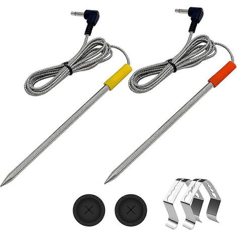 2 lot viande Probe pour Oklahoma Joe Z Grills Cuisinart bois Pellet gril avec Probe Grommet et température Probe clip (1/5)