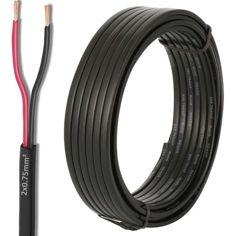 Electrique Câble 18AWG 2×0.75mm² 10M Extension Câble 2Conducteurs Automobile Plat 2Fils Câble (1/5)