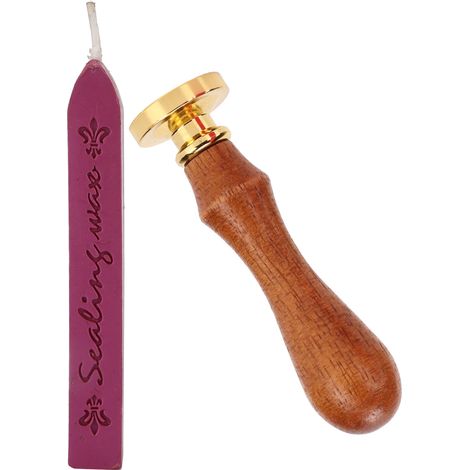Wachssiegel-Stempelset, klares Muster, schlichtes DIY-Klassik-Siegelset für Umschläge, Einladungen, Hochzeitsverzierungen, helllila Rose (1/5)