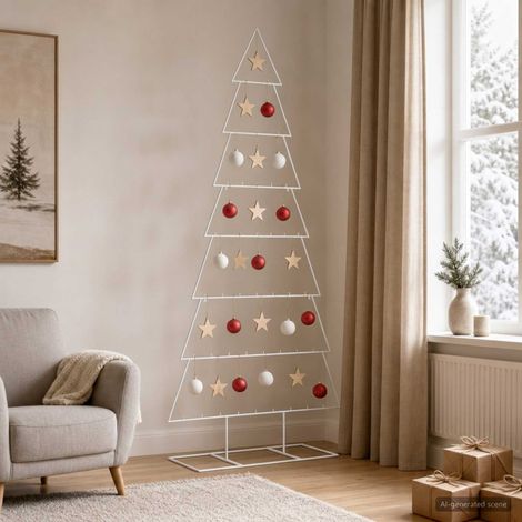 vidaXL Albero di Natale in metallo con supporto KUOPIO 210 cm (1/5)