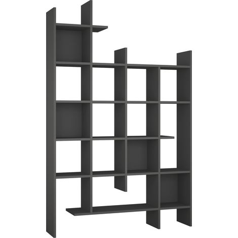Libreria in legno "Manco" - 122 x 25 x 188 cm - Antracite