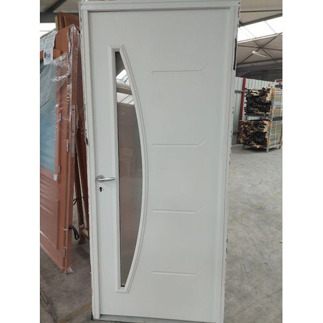 [jamais Utilise] Porte D'entree Acier 215 X 90 P. Droit Modèle Luna Second Choix (n°81) Gd Menuiseries