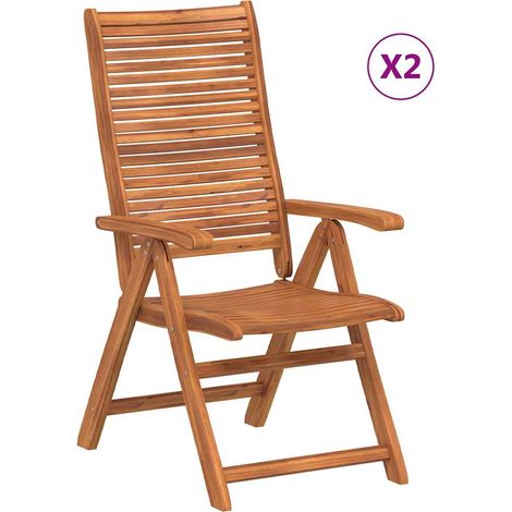 Maison Exclusive - Sedie Giardino Pieghevoli Reclinabili 2pz Legno Massello Acacia