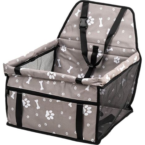 1 Rehausseur de siège auto pour chien, sangles de maintien sécurisées, housse lavable en machine, poches de rangement latérales, voyage