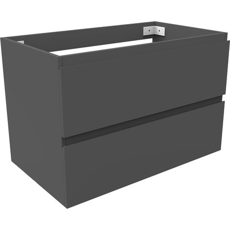 Acazanble Wall Hung Bathroom Vanity Unit Base Cabinet Cupboard Cloakroom Storage Furniture, Soft Close Drawers, Matt Gray, 79x44.5x52cm