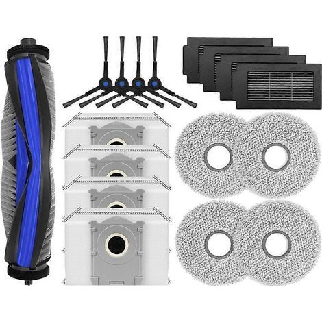 Pièces de rechange et accessoires compatibles avec l'aspirateur ECOVACS T50 MAX PRO OMNI : brosse principale, chiffon de nettoyage, sac à poussière et filtre HEPA (1/5)
