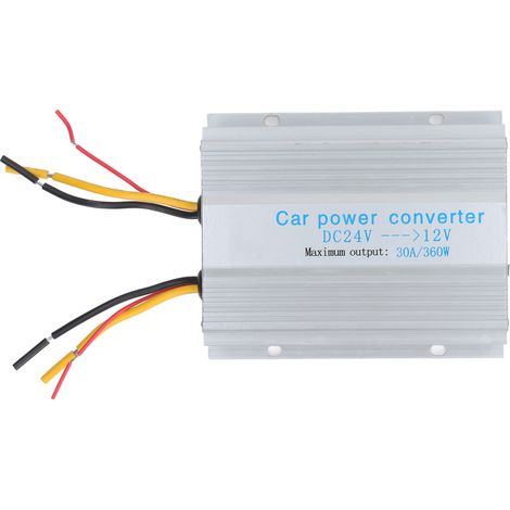 Convertisseur de tension 24V vers 12V 30A 360W étanche IP68, transformateur abaisseur DC-DC pour voiturette de golf, camion, véhicule. (1/5)