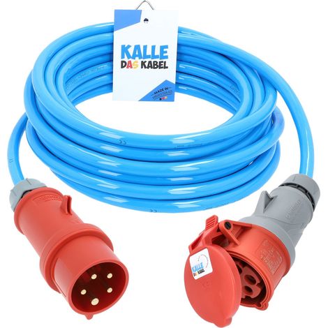 Kalle Verlängerungskabel CEE 400V 16A 2,5mm² Extreme Blau IP44 Phasenwender 15 Meter