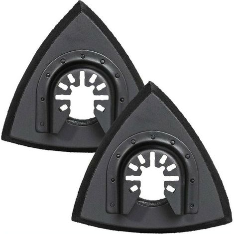 90 mm dreieckige Schleifpads – Schleifpad für oszillierende Multifunktionswerkzeuge zum Holzschleifen, 2 Stück (1/3)