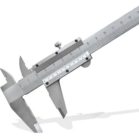 Calibrador de acero de alto contenido en carbono, herramienta de medición métrica de 150 mm para mediciones internas, externas, de profundidad, longitud, altura y espesor. (1/5)