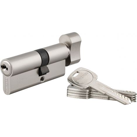 Cilindro europeo a pomolo 30Bx40 Trafic 6, nichel, antiperforazione, antirottura, 5 chiavi piatte reversibili- THIRARD