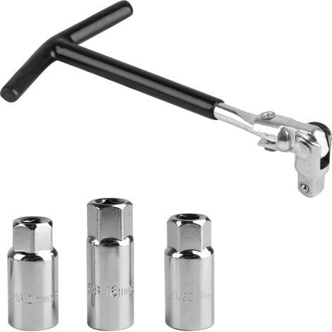 Lot de 4 clés à bougie d'allumage de 3/8", 16/18/21 mm, outil de démontage de bougie, pour voiture, moto (1/5)