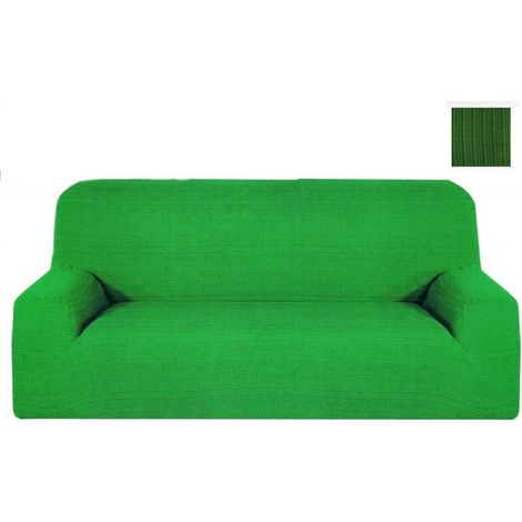 TrAdE Shop Traesio - Copri Divano 2 Posti Verde Estendibile Da 110 A 150 Cm Tessuto Elasticizzato -