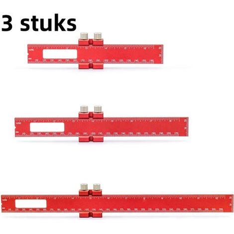 articles - Règle de charpentier - Marqueur multifonction - Instrument de mesure de haute précision - Crochet en T - Glissière de positionnement - Pouces et métrique - Rouge (1/5)