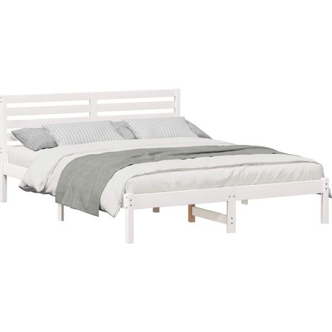 Maison Exclusive - Struttura del letto Bianco 140 x 200 cm Pino massello