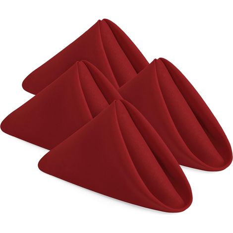 HOXILEELEO - Serviettes en tissu – paquet de 24, réutilisables (rouges, 43 x 43 cm) (1/3)