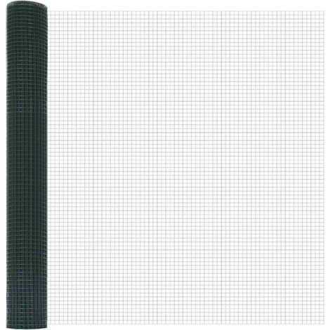 Grillage rouleau,Clôture en fil renforcé Verte 1,2x25 m Acier CFW6191877 (1/5)