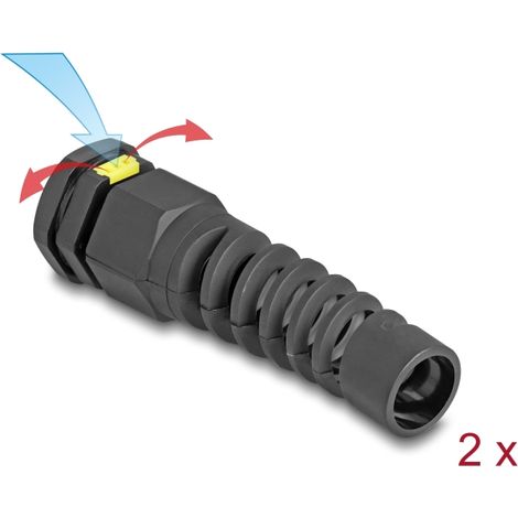 Delock Conector de cable M16 con ventilaciÃ³n y alivio de tensiÃ³n IP68 polvo e impermeable negro 2 piezas