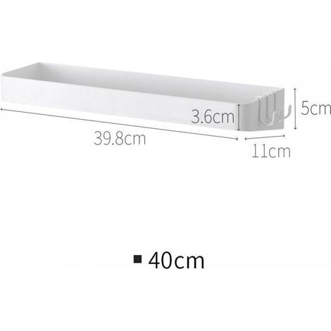 Set of 2 Shower Caddy, Shower Shelf Without Drilling, Wall Shelf with 6 Removable Hooks, for Bathroom, Kitchen, White (1/5)