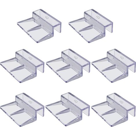 8 Schutzclips für Glas, universelle Halterung für rahmenlose Aquarien (transparent) (8 mm) (1/5)