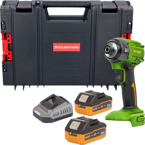 Procraft PS22bb Akku Schlagschrauber 20 V 230 Nm 1/2" Brushless + 2x Akku 4,0 Ah + Ladegerät + RHINO Toolcase (1/5)