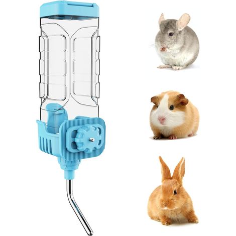 1 Abreuvoir suspendu 1200ML, buse acier inoxydable 360°, sans BPA, pour lapin cochon d'Inde hérisson