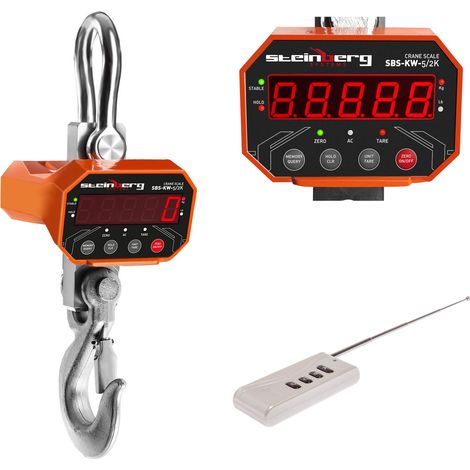 Balanza colgante - 5 TON - Balanza con gancho y control remoto para uso industrial hasta 5000 kg - LED (1/5)