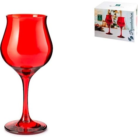Set de 6 verres wavy rouges 31 cl pour vins blancs