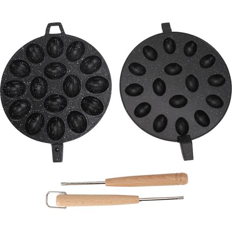 Moule à Cookies 16 Alvéoles Oval Anti-Adhérence en Alliage d'Aluminium pour Cuisine Domestique avec Cadre en Bois Composite (1/5)