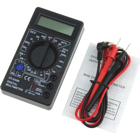 Digitales Multimeter mit Ohmmeter, Amperemeter, Voltmeter für AC/DC-Spannung – DC/AC-Strom: 0–5 A – misst Spannung, Strom, Widerstand, Durchgang, Frequenz
