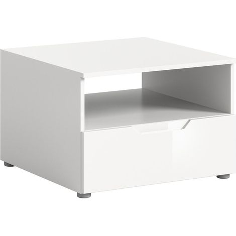 Solero Couchtisch Set 1 Schublade, 1 Regal weiß hochglanz, weiß.