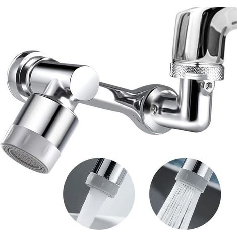 1080° Pivotant Mousseur Robinet, Robinet Cuisine Douchette avec 2 Modes de Pulvérisation, Universel Laiton Massif Embout Robinet Accessoires, Aérateur pour Robinet pour Évier de Salle de Bain (1/5)